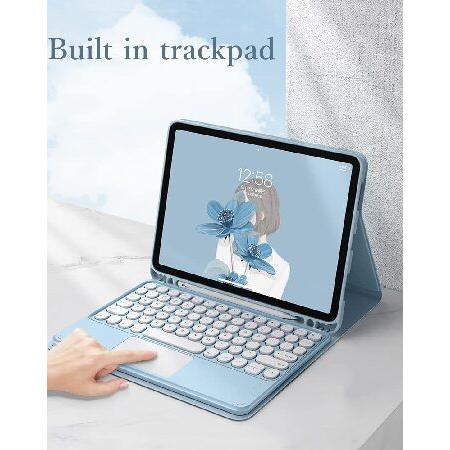 【並行輸入品】 YEEHi タッチパッドキーボード iPad Air 第5世代 Air 第4世代キーボードケース マウス付き ラウンドキータッチ 取り外し可能なキーボード_1