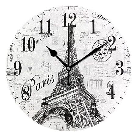 並行輸入品】 xigua パリ エッフェル塔 壁掛け時計 静音 カチカチ音