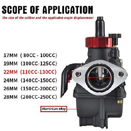 【並行輸入品】 NIBBI PE22FL Carburetor， 22mm Carburetor fit 110cc 125cc 130cc Flange Motorcycle Engine with Carb Jets - For Dirt Pit Bike Mini Bike_1