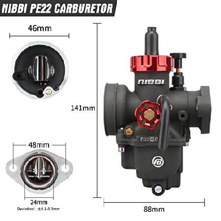 【並行輸入品】 NIBBI PE22FL Carburetor， 22mm Carburetor fit 110cc 125cc 130cc Flange Motorcycle Engine with Carb Jets - For Dirt Pit Bike Mini Bike_4