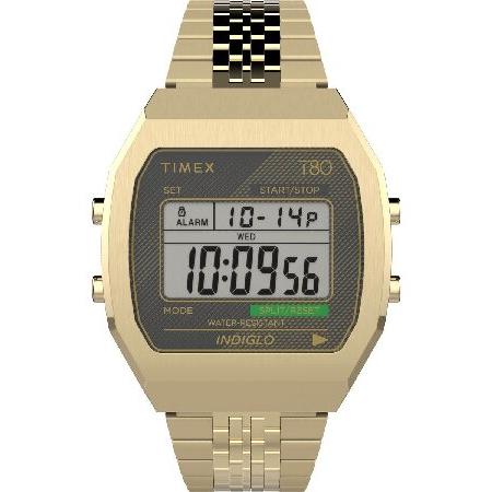 並行輸入品】 Timex ユニ T80 スチール, ゴールドトーン/デジタル