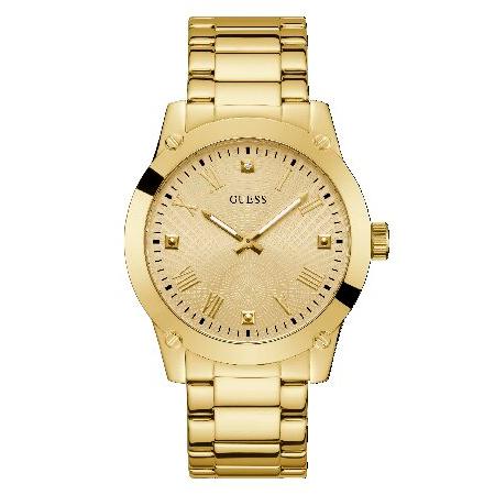 並行輸入品】 GUESS メンズ 44mm 腕時計 - ゴールドトーンストラップ 