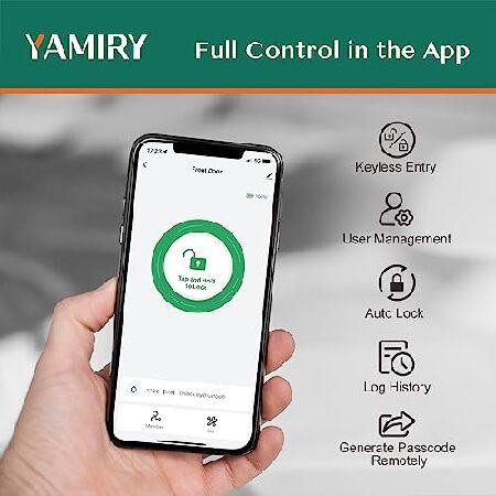 【並行輸入品】 Smart Door Handle Lock with Keypad：Yamiry Fingerprint Lock - Keyless Entry Door Lock for Front Door - Digital Door Lock - WiFi Door Lo_3
