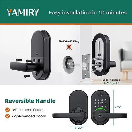 【並行輸入品】 Smart Door Handle Lock with Keypad：Yamiry Fingerprint Lock - Keyless Entry Door Lock for Front Door - Digital Door Lock - WiFi Door Lo_4