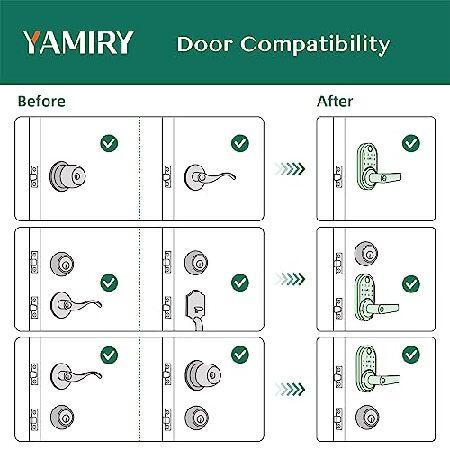 【並行輸入品】 Smart Door Handle Lock with Keypad：Yamiry Fingerprint Lock - Keyless Entry Door Lock for Front Door - Digital Door Lock - WiFi Door Lo_5