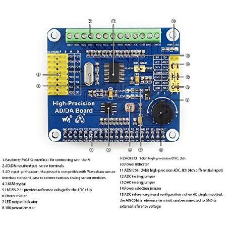 並行輸入品】 高精度AD/DA 拡張ボード Raspberry Pi 4B/Raspberry 3B+/