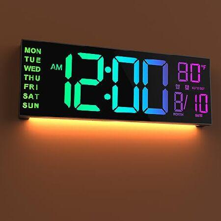 並行輸入品】 JALL デジタル壁掛け時計 16インチ 大型 カラフル LED