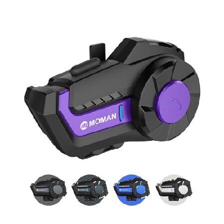バイク インカム, Moman H2 Pro 1台 ヘッドセット パープル 1000m通信 