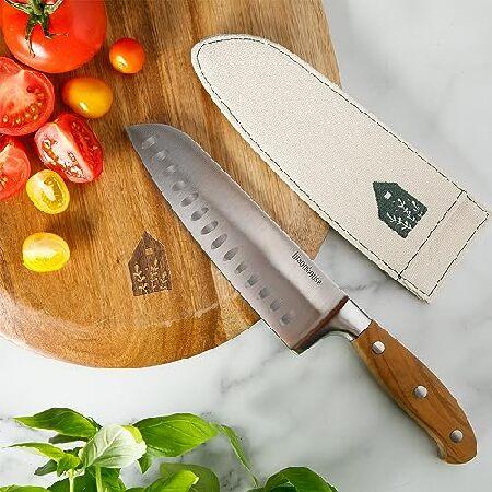 Bloomhouse - Oprah's Favorite Things - 7 Inch German Steel Santoku Knife W/Italian Olive Wood Forged Handle｜inter-trade｜03