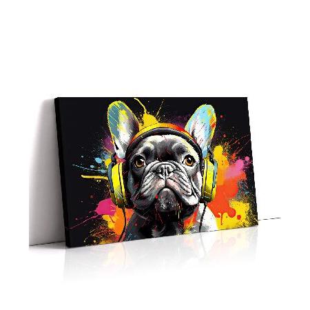 並行輸入品】 フレンチブルドッグ キャンバス ウォールアート 犬 壁