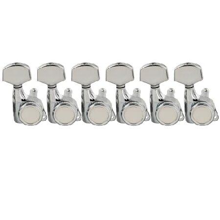 【並行輸入品】 Musiclily Pro 6連ギターロック式ペグLocking Tuners STストラト/TLテレキャスターエレキギター用、 クロームヘックスボタン | ブランド登録なし