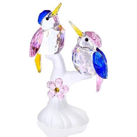 並行輸入品】 Ornalrist クリスタル カラフル カワセミ 鳥 花 置物 