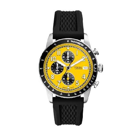 並行輸入品】 Fossil シリコン アナログ イエローダイヤル メンズ 