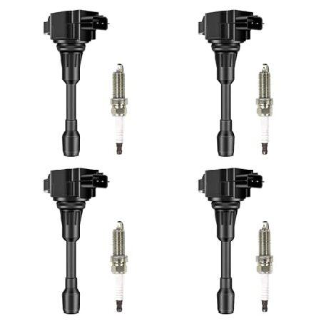 【並行輸入品】 UF549 Set of 4 Ignition Coil Packs ＆ Spark Plugs Compatible with Nissan Infiniti Altima Sentra Versa Rogue Cube QX60 NV200 Replace# | ブランド登録なし
