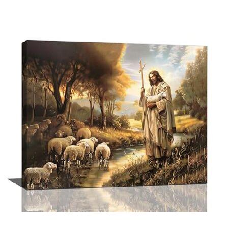 並行輸入品】 イエスと子羊の壁の装飾 キリスト教の写真 ヴィンテージ