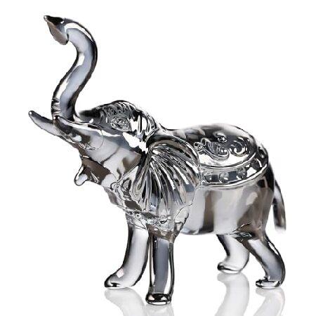 装飾用象の置物 黒と銀色 並行輸入品】 YWHL ブラッククリスタルエレファントフィギュア装飾
