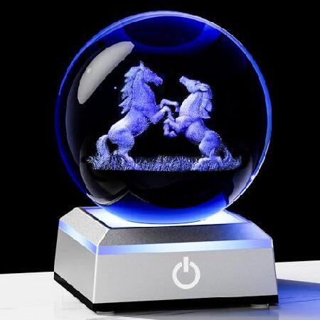 並行輸入品】 Movdyka馬の女の子、女性へのギフト 3Dクリスタルボール