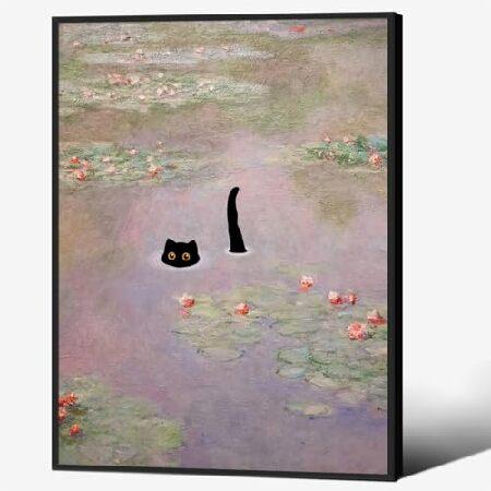 並行輸入品】 黒猫 ウォールアート モネ 睡蓮 ポスター ヴィンテージ