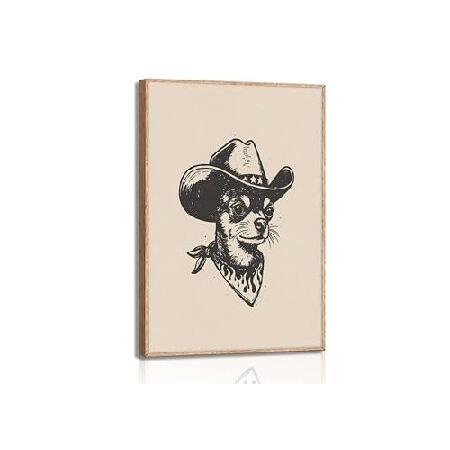 並行輸入品】 西洋犬ウォールアート ヴィンテージ カウボーイ 犬