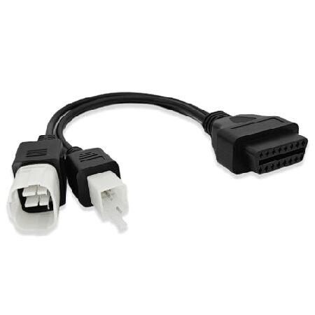 並行輸入品】 OBD2アダプター2イン1ケーブル、4ピン6ピンプラグOBD診断