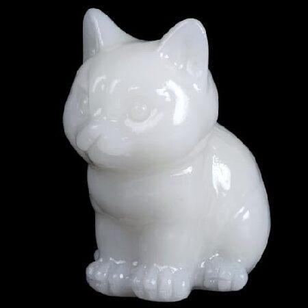 並行輸入品】 QLRSUXN 白翡翠猫クリスタル像、ヒーリングクリスタル