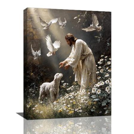 並行輸入品】 イエス・ラム ウォールアート キリスト教のイエス 壁装飾