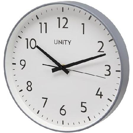 【並行輸入品】 Unity 壁掛け時計、Fradley、サイレントスイープ、モダン、グレー、30cm / 12インチ | ブランド登録なし
