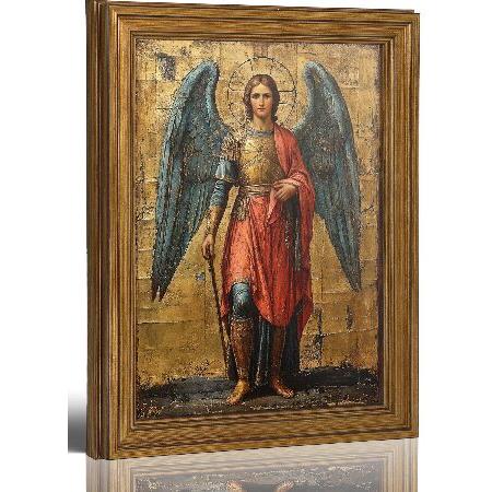 天使の絵画 金色のフレーム付き 並行輸入品】 ゴールドフレーム付き大天使ミカエルキャンバスウォール