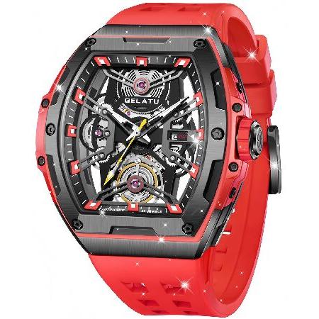 【並行輸入品】 OLEVS メンズ 自動腕時計 ダイヤモンド スケルトン 機械式 オリジナル ラグジュアリー 自動巻き ムーンフェイズ カレンダー 防水腕時計 男性用,