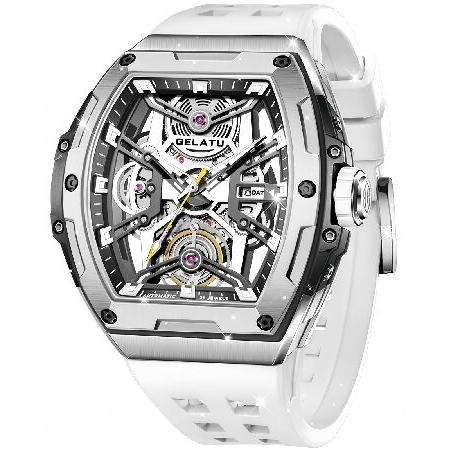 【並行輸入品】 OLEVS Men Automatic Sports Watch Original Skeleton Mechanical Self Winding Luxury Dress Sapphire Crystal Waterproof Wrist Watch for Men
