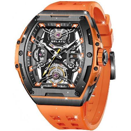 【並行輸入品】 OLEVS Men Automatic Sports Watch Original Skeleton Mechanical Self Winding Luxury Dress Sapphire Crystal Waterproof Wrist Watch for Men