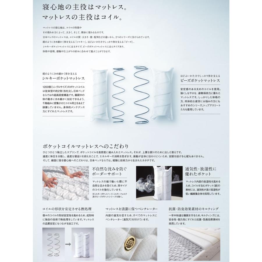 日本ベッド シルキーポケット ソフト（ウール入）11335 セミダブル