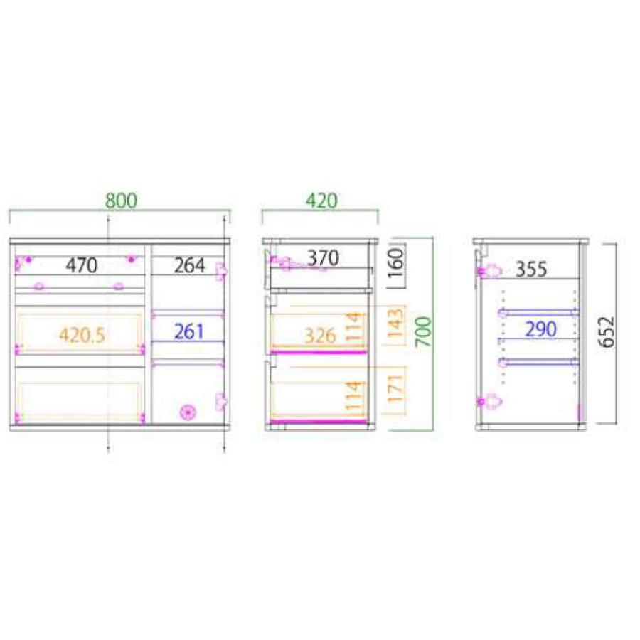 モーブル Break ブレイク 80 AVボードH リビング キャビネット 収納 開き扉 幅80 奥行42 高さ70 ナチュラル ブラウン 国産 完成品 | Meuble | 02