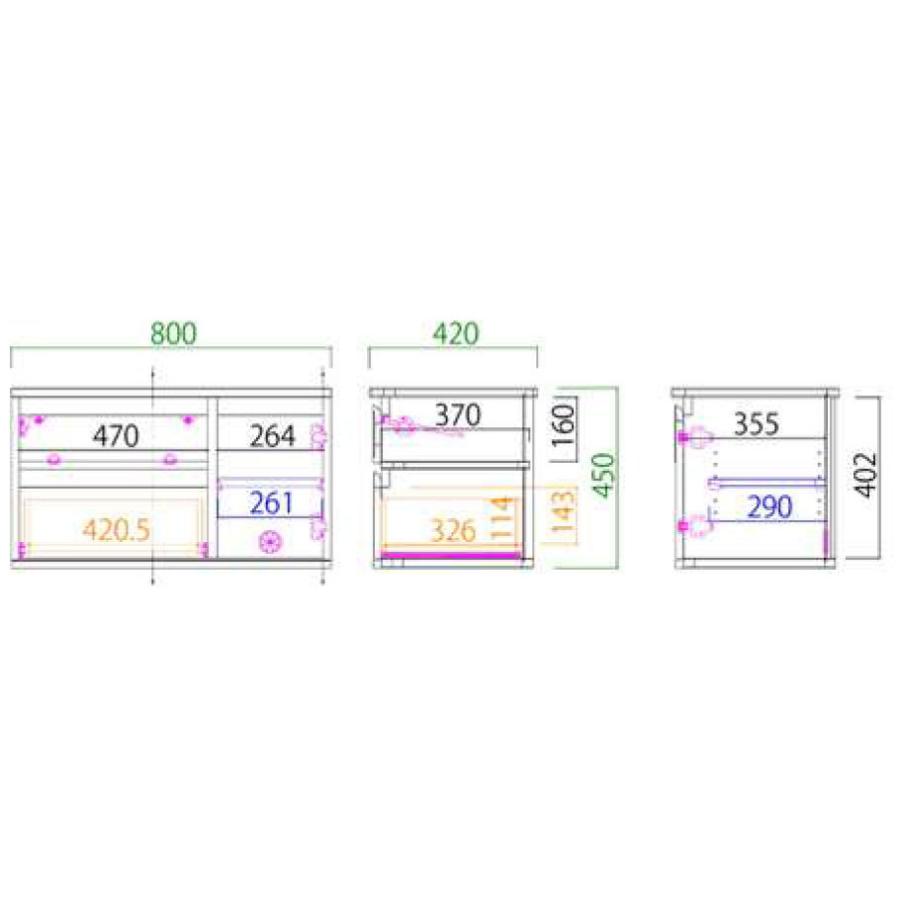 モーブル Break ブレイク 80 AVボードL テレビ台 ローボード TVボード リビング 収納 幅80 奥行42 高さ45 ナチュラル ブラウン 国産 完成品 | Meuble | 02