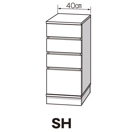 カウンター下すきまくん 引出しチェスト SH 幅40cm 奥行き35cm 引出 引き出し セミオーダー スライドレール 14色 |  | 01