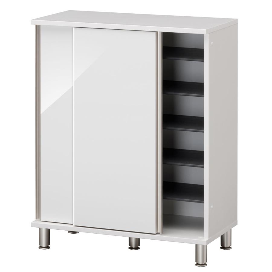 玄関収納 シューズすきまくん 引戸 フットタイプ FLS 幅80〜90cm 下駄箱 シューズボックス 幅オーダー ロータイプ 完成品 国産 可動棚 14色対応 | 