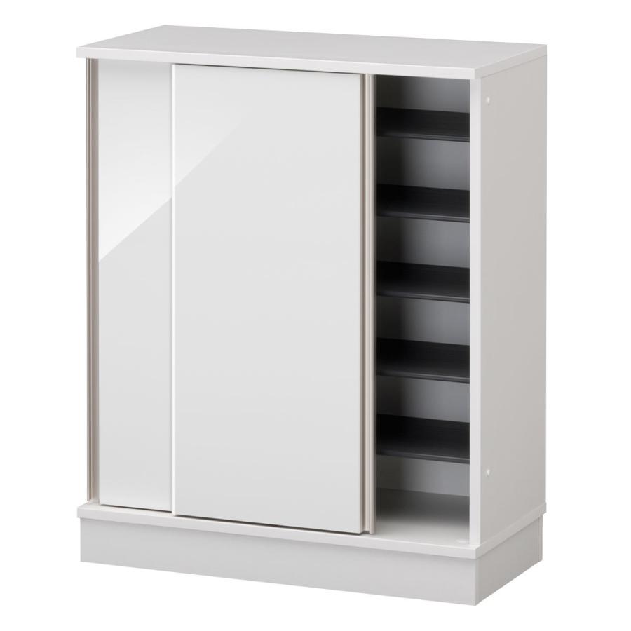 玄関収納 シューズすきまくん 引戸 LS 幅80〜90cm 下駄箱 シューズボックス 幅オーダー ロータイプ 省スペース 完成品 国産 可動棚 14色対応 | 