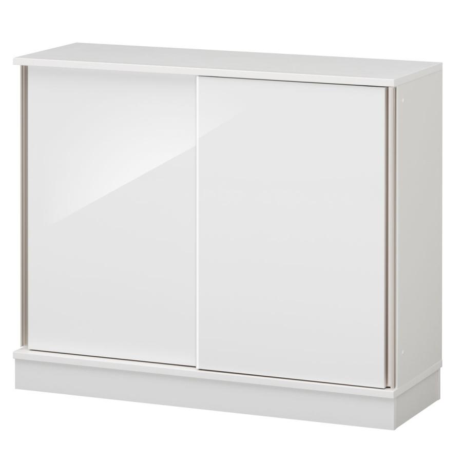 玄関収納 シューズすきまくん 引戸 LS 幅91〜120cm  下駄箱 シューズボックス 幅オーダー ロータイプ 省スペース 完成品 国産 可動棚 14色対応 | 