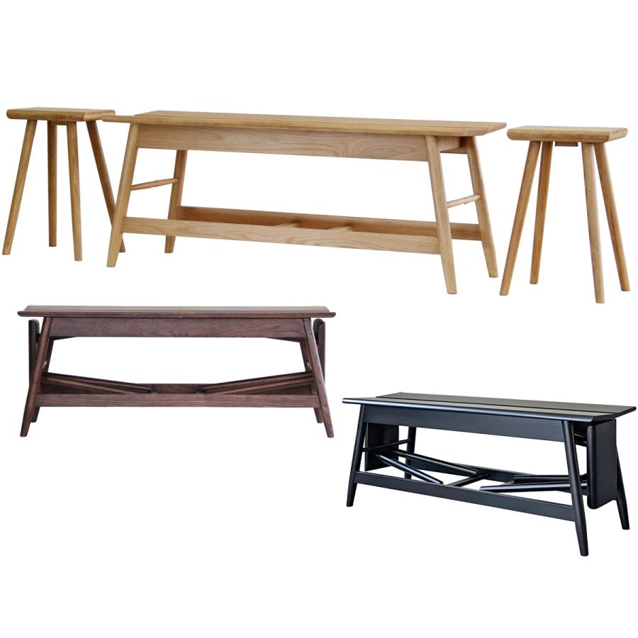Garool ガルール ベンチ ウィズ スツール 3点セット 伸長式 ダイニング スツール収納 軽量 完成品 ナチュラル ブラウン | 