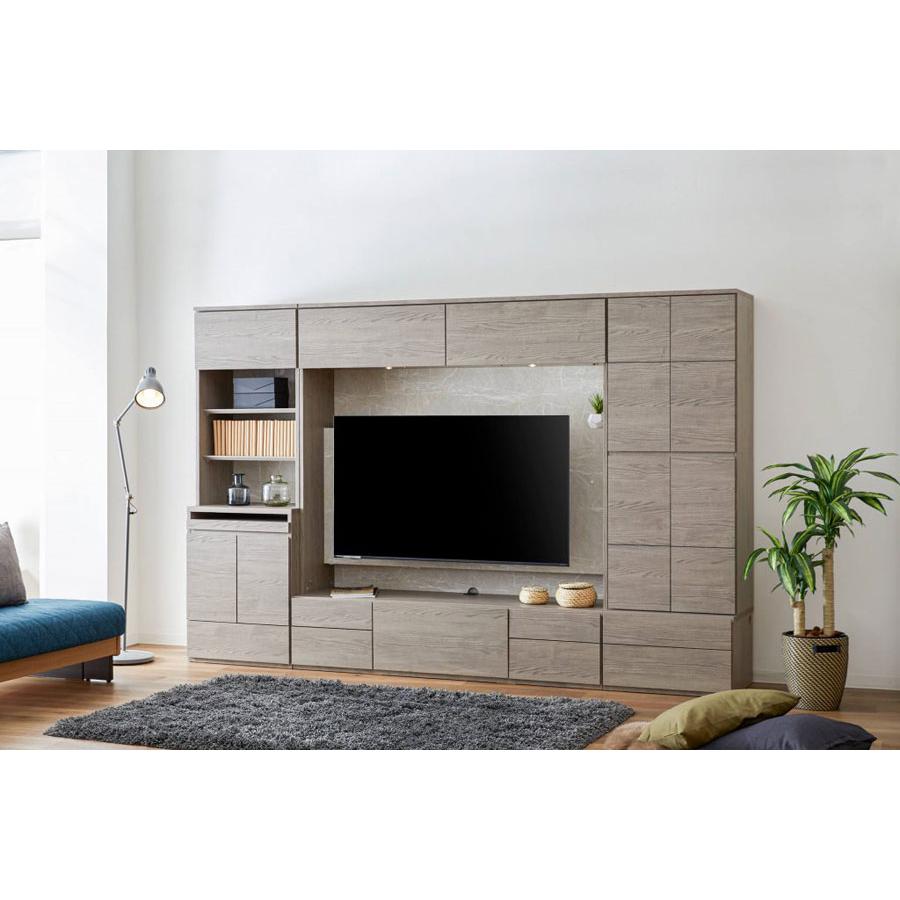 モーブル Mies ミース 80 マルチキャビネット リビング 収納 PC デスク スライドテーブル 幅80 奥行48 高さ180 ホワイト グレー 国産 完成品 | Meuble | 04