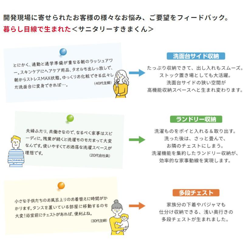 サニタリーすきまくん 多段チェスト 3段 幅56〜70cm 奥行32cm 高さ72cm 引出し 3Hの画像