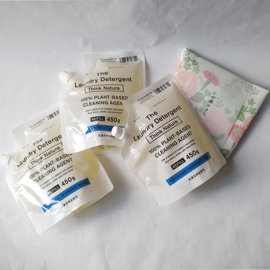 THE 洗濯洗剤 Think Nature 詰替用×3 セット 450g 3個 ふきんおまけ付 エコ洗剤 ラベンダー 環境 エコ 日本製 地球環境にやさしい 柔軟剤不要 敏感肌 赤ちゃん | 