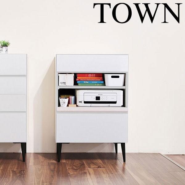モーブル TOWN タウン 60 マルチキャビネット リビング 収納 幅60 奥行43 高さ92 ホワイト ブラック 国産 日本製 完成品 | Meuble
