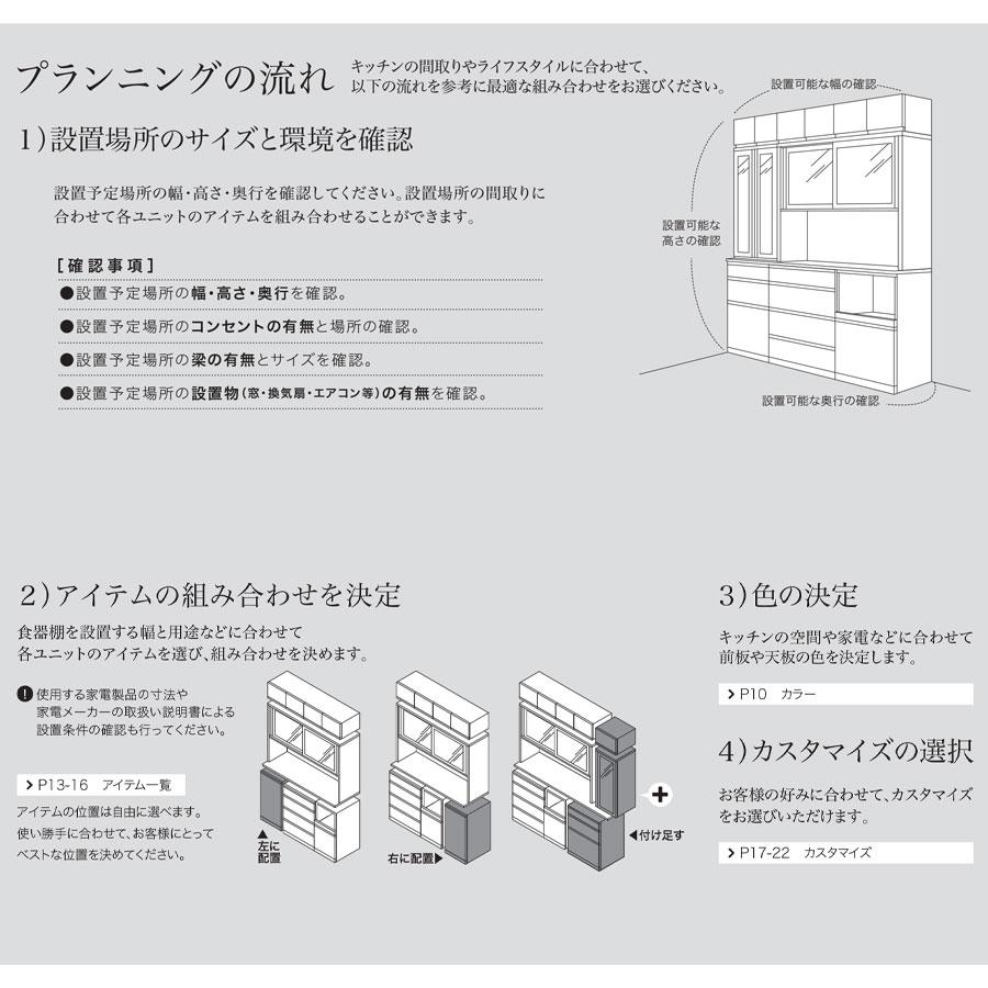 綾野製作所 JWシリーズ 食器棚 キッチンボード 上置き 両開き 天井突っ張り 耐震パネル ホワイト 幅100 高さ21〜60 UW-100PZ 条件付き一部地域開梱設置無料の画像