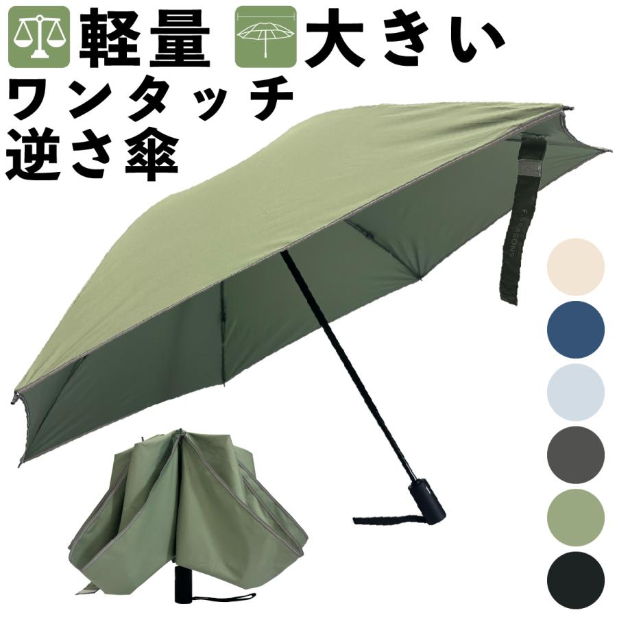 軽量 ワンタッチ 折りたたみ逆さ傘 折りたたみ傘 折り畳み傘 自動開閉 逆さ傘 手が濡れない 通勤 通学 F-SEASONS | 