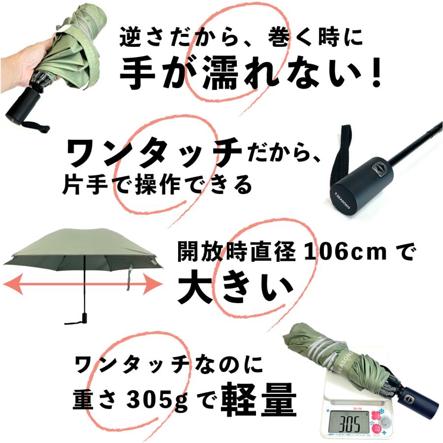 軽量 ワンタッチ 折りたたみ逆さ傘 折りたたみ傘 折り畳み傘 自動開閉 逆さ傘 手が濡れない 通勤 通学 F-SEASONS |  | 09