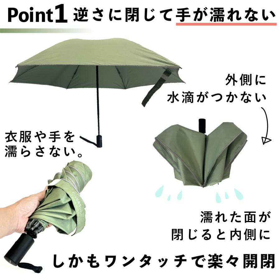 軽量 ワンタッチ 折りたたみ逆さ傘 折りたたみ傘 折り畳み傘 自動開閉 逆さ傘 手が濡れない 通勤 通学 F-SEASONS |  | 11