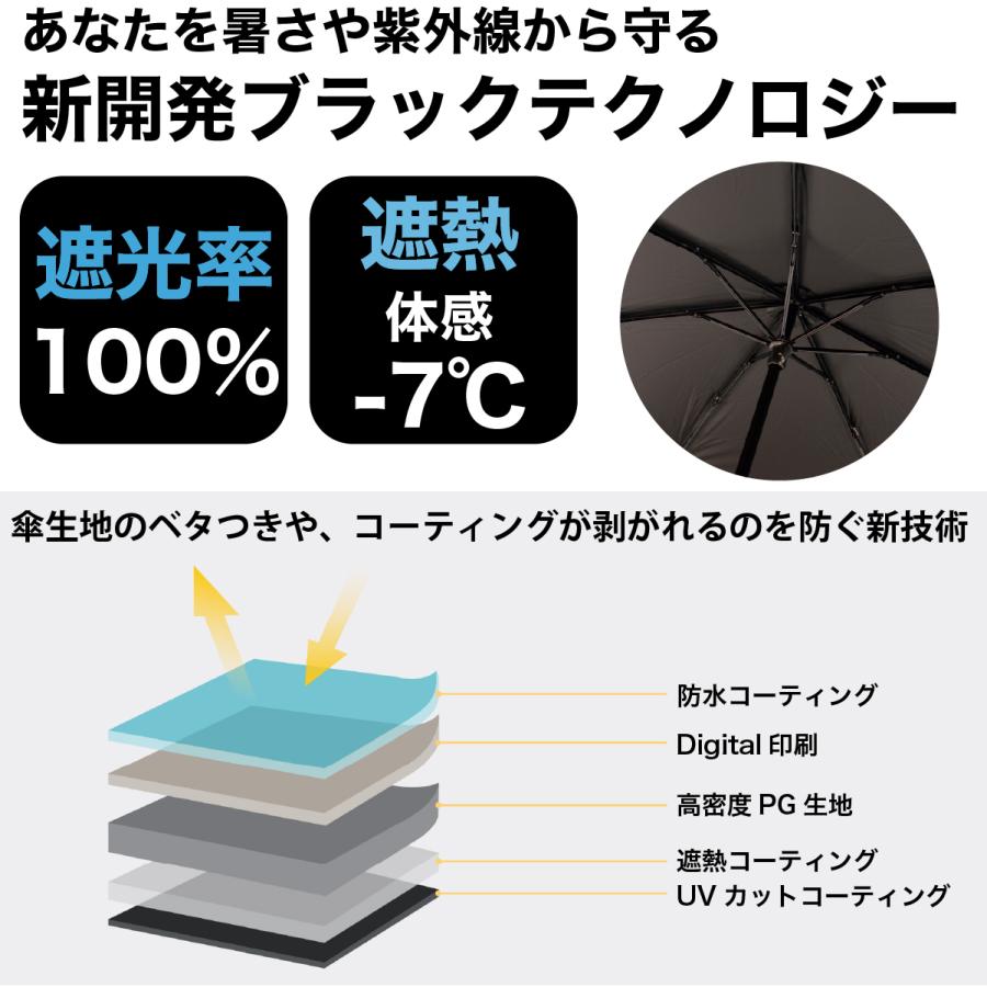 大きい 軽い 7本骨 日傘 メンズ 紳士用 日傘 手動 折りたたみ傘 晴雨兼用傘 遮熱 遮光 UVカット 106cm 軽量 280g UPF50+ 抗風 超撥水 【ギフト】 F.SEASONS M54 | F.SEASONS | 11