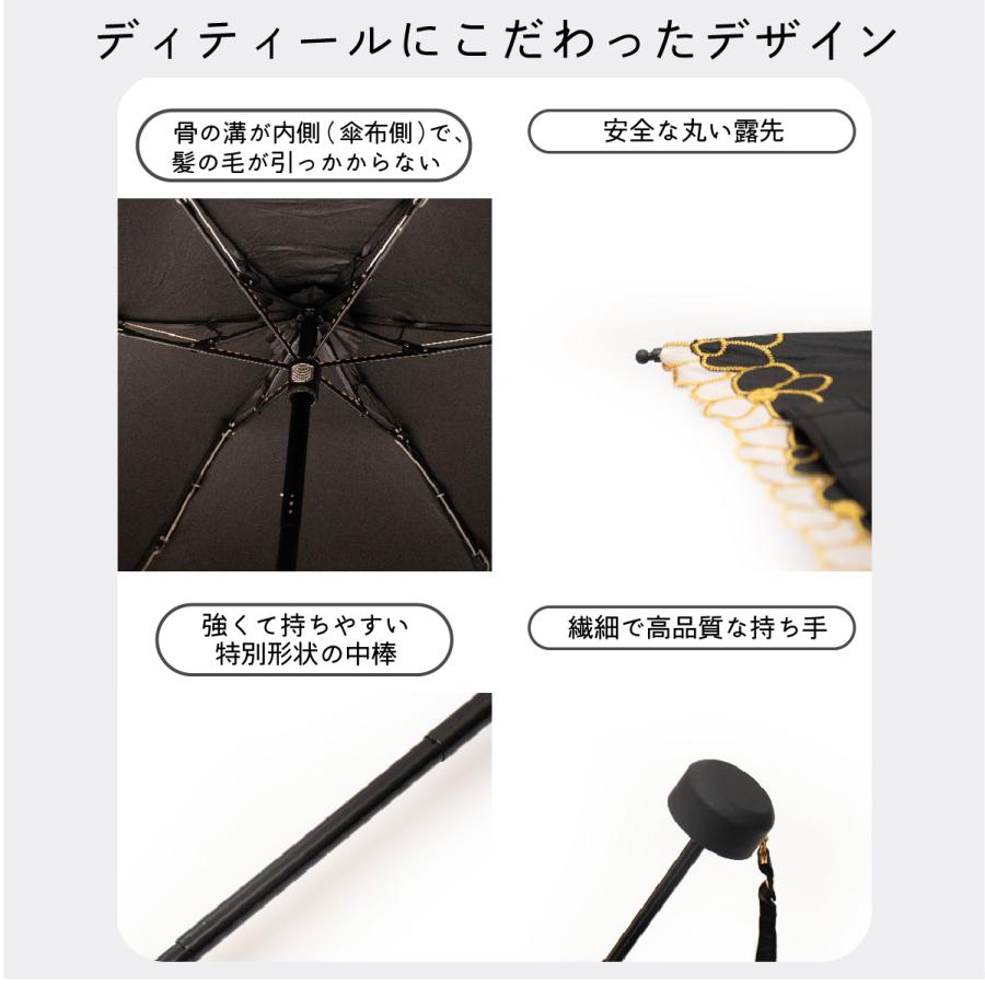 F-SEASONS TA11 日傘 折りたたみ傘 花模様の刺繍 遮熱 遮光 UVカット コンパクト 折り畳み傘 軽量 UPF50+ 抗風 日傘 晴雨兼用傘 超撥水 レディース 【ギフト】 |  | 18