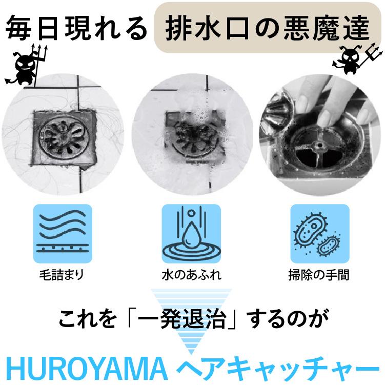 ヘアキャッチャー  【Sサイズ】 【Mサイズ】 排水口 ゴミ受け お風呂 バスルーム 排水溝 髪の毛 清潔 掃除 HUROYAMA  iFデザイン賞受賞 |  | 05